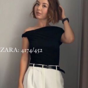 Zara Black Off Shoulder Top
